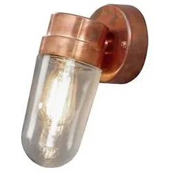 Vega Wandleuchte kupfer E27, Kupfer/Glas