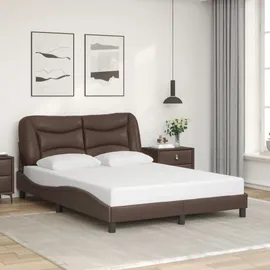 vidaXL Bettgestell mit LED ohne Matratze "Hvar" Braun 120x200 cm