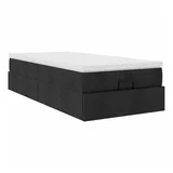 vidaXL Ottoman-Bett mit Matratze Schwarz 100x200 cm Stoff