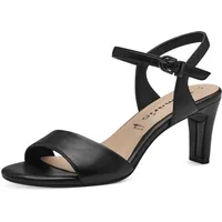 TAMARIS Damen Sandalen mit Absatz Vegan Stilettoabsatz; BLACK MATT/schwarz;
