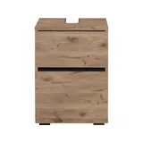 Waschbeckenunterschrank HOME AFFAIRE "Wisla", braun (wiking eiche), B:40cm H:55cm T:35cm, Spanplatte, Schränke, Siphonausschnitt, Breite 40 cm, Höhe 55 cm