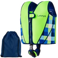 Limmys Premium Neopren Schwimmweste - Ideale Schwimmhilfe für Jungen und Mädchen - Extra Kordelzugtasche Inclusive, Europäische Marke, Verschiedene Größen (Neon Grün, Groß)
