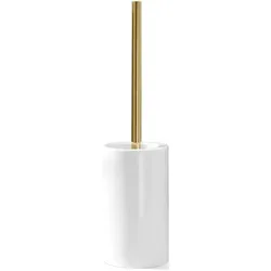 Porzellan Toilettenbürste gold-weiß