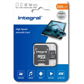 Integral INMSDX256G-100V30 256 GB Micro-SD-Karte MICROSDXC UHS-1 U3 CL10 V30 A1