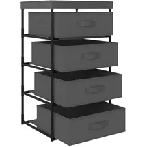 vidaXL Hängeschrank Stahl 45x38x80 cm Grau mit 4 Stoffkörben