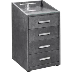Nachtkonsole ED EXCITING DESIGN "Kallisto", grau (anthrazit), B:47cm H:76cm T:46cm, Sideboards, mit LED-Beleuchtung und USB-Anschluss