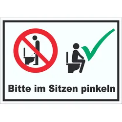 HB-Druck Bitte im Sitzen pinkeln Aufkleber A6 (105x148mm)