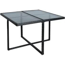 Estexo Sitzgruppe Gartenmöbel Set Rattanmöbel 8 Personen Polyrattan Gartenset Schwarz - Schwarz