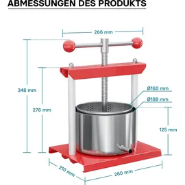 Wiltec Obstpresse 3 l rot