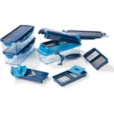 Genius Gemüseschneider Nicer Dicer Smart 14tlg. Gemüsehobel Würfelschneider, 3 Auffangbehälter mit 800 ml Fassungsvolumen Madoline Salatschneider blau