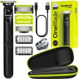 Philips OneBlade Rasierer QP1424/10 + Philips Oneblade QP610 Klinge (Kappen+Klinge) + Etui