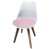 HTI-Living Esszimmerstuhl Stuhl Atlanta PU Muster (Stück, 1 St), Esszimmerstuhl Kunststoffschale Kunstlederbezug Holzfüße rosa|weiß