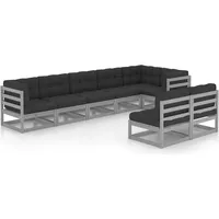 vidaXL 8-tlg. Garten-Lounge-Set mit Kissen Massivholz Kiefer