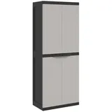 vidaXL Gartenschrank 65 x 37 x 165 cm Grau/Schwarz
