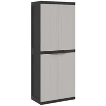 vidaXL Gartenschrank 65 x 37 x 165 cm Grau/Schwarz