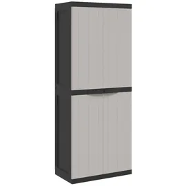 vidaXL Gartenschrank 65 x 37 x 165 cm Grau/Schwarz