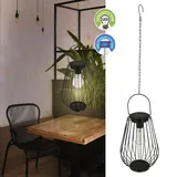 Cepewa LED Hängelampe schwarz 16,5x70cm 1x Solar-Hängelampe