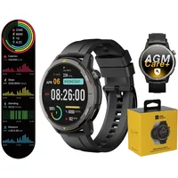 AGM Legion Smartwatch Herren Damen 46mm GPS, 1,43" AMOLED, 5ATM wasserdicht, Fitnessuhr mit Anruf, Herzfrequenz & Schlaf, Schrittzähler, Android & iOS, inkl. 36 Monate Care+