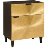 vidaXL Nachttisch mit Schubladen 50 x 33 x 60 cm Schwarz/Gold