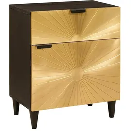 vidaXL Nachttisch mit Schubladen 50 x 33 x 60 cm Schwarz/Gold