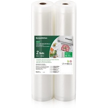 Bonsenkitchen Vakuumrollen 2 Rollen 28x600cm Vakuumierfolie - Profi Vakuumbeutel für Vakuumierer & Lebensmittel Vakuumiergerät, BPA-frei, Kochfest und Sous Vide Gefrierbeutel, VB3207