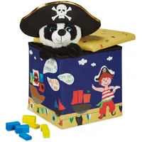 Relaxdays Sitzhocker Kinder 31 x 31 x 31 cm Blau/Gelb