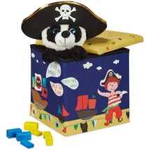 Relaxdays Sitzhocker Kinder 31 x 31 x 31 cm Blau/Gelb