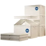 heikoeco Heikoeco® Faltbare Plastikbox mit Deckel groß, Stapelbare Boxen Aufbewahrung auf Rollen, Staubschutz, Robuste Schnappverschlüsse (24L)41x28x21 cm