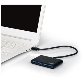 PORT DESIGNS USB 3.0 - 4 PORTS Schwarz