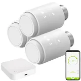 Revolt 3er-Set smarte Heizkörperthermostate mit Display, App, ZigBee-Gateway
