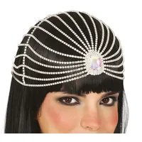 Fiestas Guirca Kostüm, Prinzessin 20er Jahre Kopfschmuck Edelstein Glamour Vintage Karneval K silberfarben