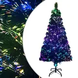 vidaXL Künstlicher Weihnachtsbaum mit Ständer Grün 150 cm Fiberoptik