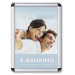 Showdown Displays Klapprahmen A3 Rundecken 25 mm Profil silber silber, 32.8x45.1x1.1 cm