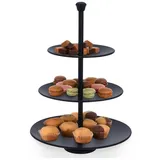 Excellent Houseware Etagere 3 Ebenen - Schwarz Metall