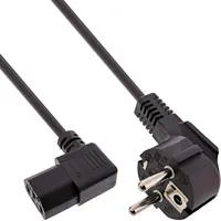 InLine Netzkabel, gewinkelt auf Kaltgerätestecker C13 rechts abgewinkelt, 1,8m,