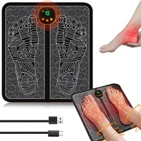 EMS Fußmassagegerät, USB Elektrisch Fußmassagegerät Faltbares Intelligente Massagematte mit 8 Modi & 19 einstellbaren Frequenzen, Tragbare Foot Massager für die Durchblutung Muskelschmerzen