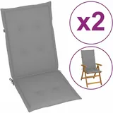 vidaXL Hochlehner Auflage 120 x 50 x 3 cm grau 2 St.