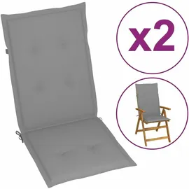 vidaXL Hochlehner Auflage 120 x 50 x 3 cm grau 2 St.