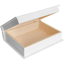 Creative Deco Buchbox 24 x 19 x 7,5 cm 1-tlg. Weiß