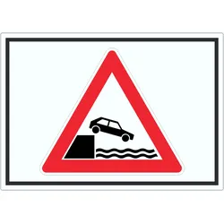 Achtung Ufer Symbol Aufkleber A3 (297x420mm)