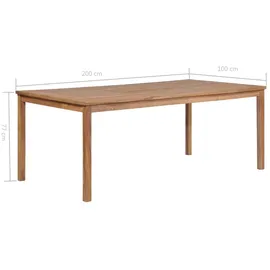 vidaXL Gartentisch 200 x 100 x 77 cm natur