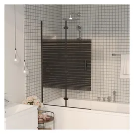 vidaXL Faltbare Duschkabine ESG 80x140 cm Schwarz