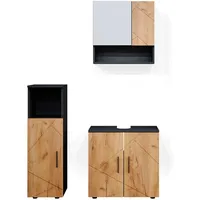 Vicco Badmöbel-Set Irma Anthrazit/Eiche 3 Teile