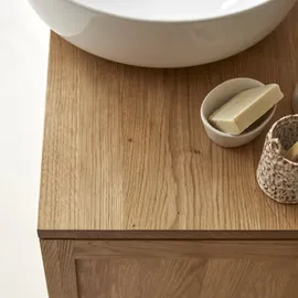 Tikamoon Waschtischunterschrank Serena aus massiver Eiche 80 cm