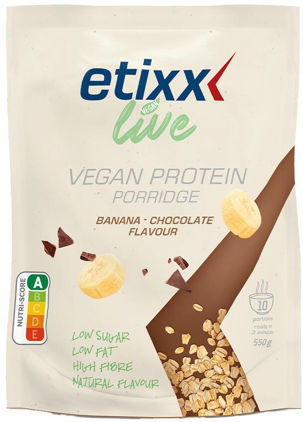 etixx Live Vegan Protein Porridge Banana - Chocolate 550 g Poudre