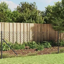 vidaXL Maschendrahtzaun 0,8 x 25 m Anthrazit/Stahl