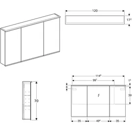 Geberit Option Plus 120 cm grau