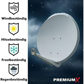Premium X PremiumX DELUXE85 Satellitenantenne 85 cm Aluminium Hellgrau - Hellgrau