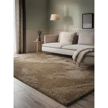 benuta nest Hochflor Shaggyteppich Soda Beige 80x150 cm - Bettvorleger für Schlafzimmer