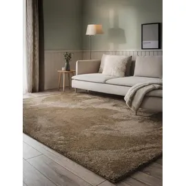 benuta nest Hochflor Shaggyteppich Soda Beige 80x150 cm - Bettvorleger für Schlafzimmer